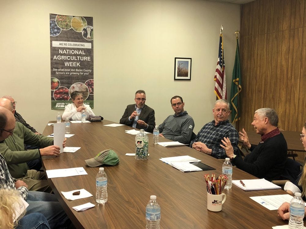 Upton visits with Van Buren County Farm Bureau during Ag Week