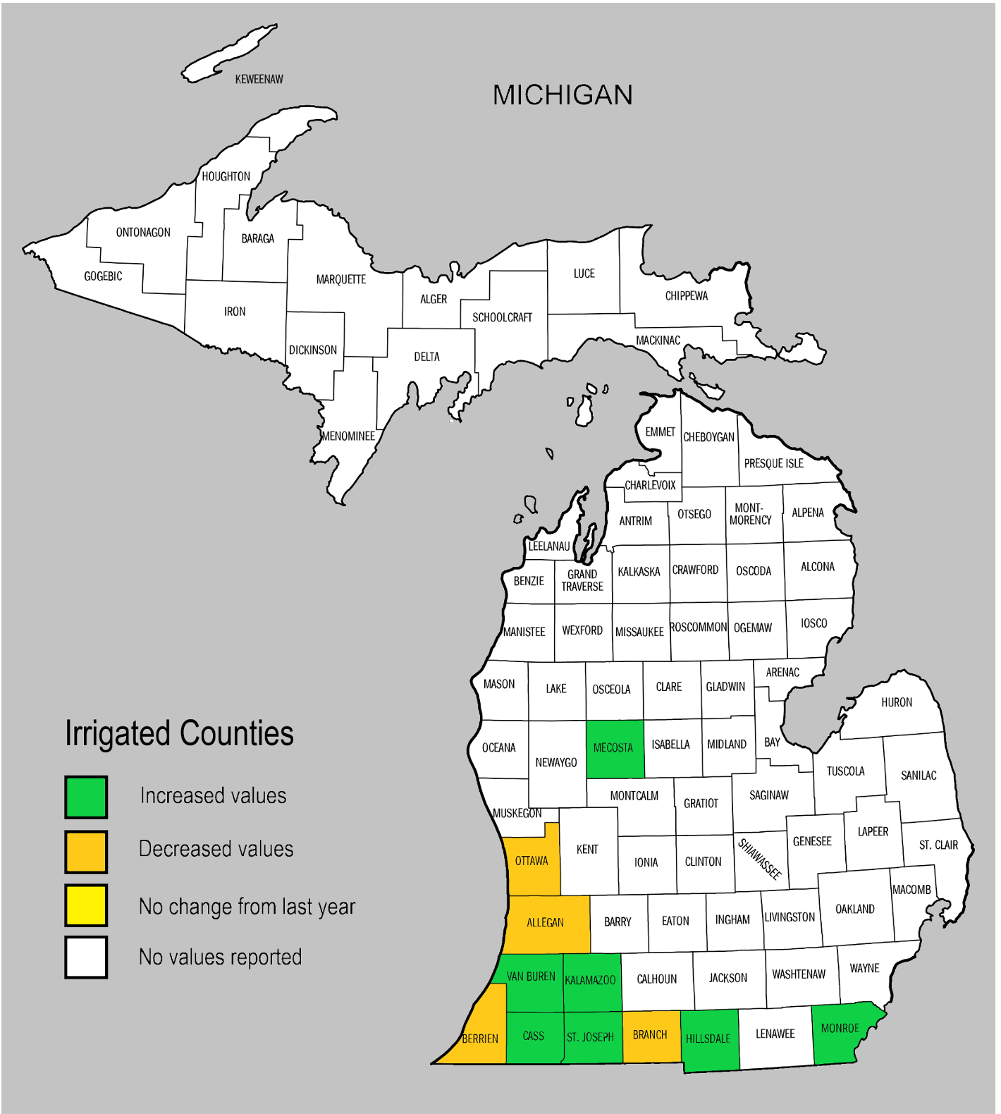 USDA releases farmland cash rental values for Michigan counties