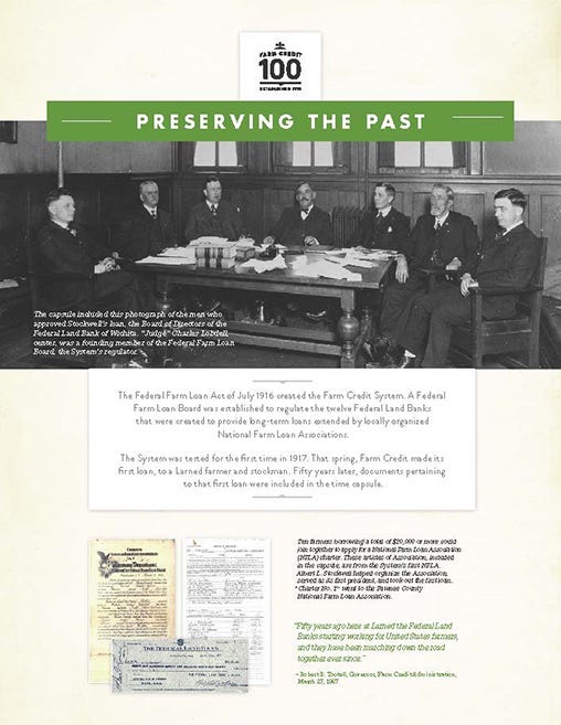 Time Capsule Shows Foresight From Farm Credit System Michigan Farm News Time Capsule Shows Foresight From Farm Credit System Michigan Farm News