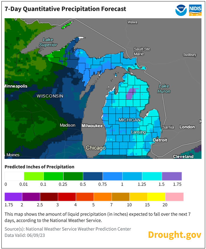 Drought conditions spread across almost entire Lower Peninsula, fire